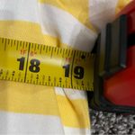 Denim & Co yellow and white striped v neck short sleeve shirt L Size L Photo 5