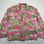 Lilly Pulitzer  Pick of the Bunch Pajama Top Floral Long‎ Sleeve Button Up L READ Photo 0