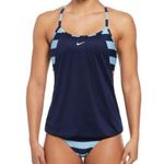 Nike Women's Navy and Light Blue Swim Top Size L Photo 14