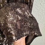 HALSTON Chloe Gown Maxi Dress in Sequins Espresso Brown Size 12 Photo 9