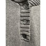Christopher & Banks  Gray Button Mock‎ Neck Knit Sweater Pullover Casual Large Photo 3