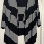 kim rogers Black/white Striped Open Cardigan, XL Photo 0