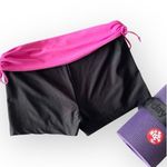 new Marika Tek Pisces Scrunch Tie Waist Yoga Short Black + Fuchsia Large Photo 5