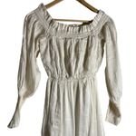 All Saints Lary White Linen Silk Shoulder Long Sleeve Slit Midi Dress Size 6 Photo 6