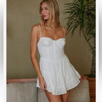 Sky to Moon Shades of Love Bustier Eyelet Mini Dress Bodysuit White Size S NWT Photo 10