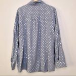 Anthropologie Monarc Grey Metallic Gold Polka-Dot Button Down Shirt Size Large Photo 7