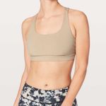 Lululemon Energy Bra Crepe Tan Strappy Sports Bra Medium Support Size 2 Active Photo 0