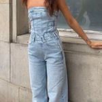 ZARA Corset Denim Jumpsuit Photo 0