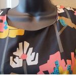 Fossil Women’s Dress 3/4 Sleeve Trees Birds Boho Mini Black Size S Photo 1