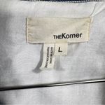 The Korner Paris Blue Pinstripe Weave Tailored Piped Blazer Jacket Red Stitching Size L Photo 7