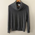 Charter Club  100% Cashmere Ribbed Cowl Neck Sweater Gray Medium Photo 7