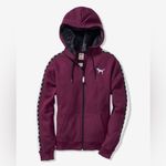 PINK - Victoria's Secret Sequinned Pink Victoria’s Secret full zip jacket, faux fur lined hood, graphic M Photo 1