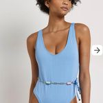 River Island Blue Ribbed Bathing Suit With Chain Photo 0