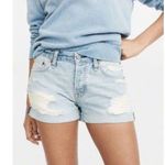 Abercrombie & Fitch Ames Distressed Low Rise Boyfriend Short In Medium Wash Photo 1