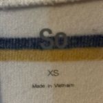 SO  Women's Crew Neck Sweater - White and Gold Stripes Photo 3