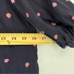 Loft  Strawberry Print Shirred Puff Sleeve Scoop Neck Top Size S Photo 3