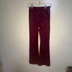 Zella Burgundy Flare Leggings Zip Pocket Small Athletic Athleisure Activewear Photo 3