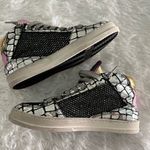 P448 New  Queens Mid-Top Sneakers‎ in Croco Leather & Glitter Mesh Shoes 35 Photo 4