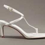 Anthropologie Bibi Lou White Toe Loop Heels 9.5 Photo 1