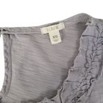 J.Crew  Womens XS Gray Sleeveless Ruffle‎ Front Tank Top Keyhole Casual Photo 2