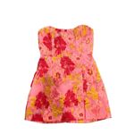 Showpo Brailey mini dress strapless in pink jacquard Floral Size 6 Photo 5