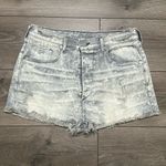 True Religion Scout Boyfriend High Rise Distressed Acid Trip Gray Jean Shorts 28 Photo 1