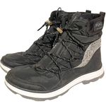 Ryka  Size 8.5 Water Repellant Bungee Winter Boots Brae Exotic Black Mid Top Photo 0