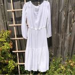 Joie NEW  Linen Blend Long Sleeve Tiered Beach Cover Up Midi Dress S Photo 6
