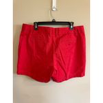 J.Crew  Chino Shorts Red Women Size 16 Flat Front Casual Everyday Photo 2