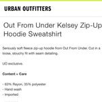 Urban Outfitters UO  Out From Under Kelsey Zip-Up Hoodie Sweatshirt Size S Photo 14