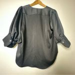 Fifteen Twenty NWOT  Elegant Black V-Neck Blouse With Bell Sleeves Photo 2
