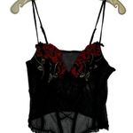 Vintage Black‎ Sheer Negligee Top Black Size M Photo 0