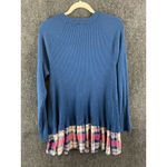 Torrid  Women’s Sweater Long Sleeves V-Neck Blue Multicolor Plaid Size 2 Photo 5