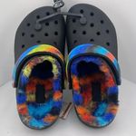 Crocs Black Classic Fur Lined Fuzzy Tie Dye Clogs Men's 4 Womens 6 NWT Photo 0