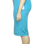 STAUD Chana Pencil Jersey Midi Skirt, Aqua, Large Blue Photo 6
