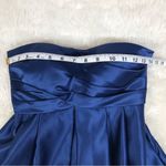 Bill Levkoff  Navy Blue Strapless Satin Dress Short Bridesmaid Formal‎ Size 0 Photo 11