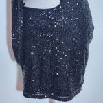 Windsor  Black Sequin One Shoulder Bodycon Mini Dress with Cutout NWT Size Large Photo 3