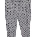 Talbots Chatham Cropped Pants Blue White High Rise Flat Front Side Zip Size 16 Photo 0