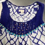 Anthropologie  Meadow Rue White and Blue Sleeveless Top - Size Medium - VGUC Photo 2