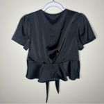 Wild Fable Satin V-Neck Tie Front Crop Blouse Photo 1