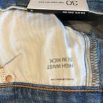 7 For All Mankind NWT HIGH WAIST SLIM KICK WITH LONG SIDE HEM AND DESTROY, Sz 30 Photo 7