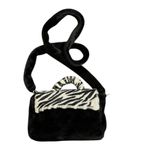 Adrienne Landau  Zebra Print Faux Fur Crossbody Bag with removable strap Photo 1