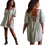 Anthropologie FOREVER THAT GIRL Ruched Sleeves Babydoll Mini Dress Size Medium Photo 1