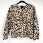 Sarah Spencer Women's Lambswool Angora Button Front Cardigan Tan Black Size PM Photo 0