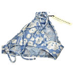 Robin Piccone women's Sadie Floral Sky Blue Bikini Bottom Large NEW $66 Photo 2