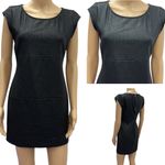 Bebop  Black Leather Look Cap Sleeve Zip Back Stretch Mini Dress Size Large Photo 1