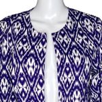 Chico's  Blazer Womens Medium Crocus Purple White Tribal Ikat Print Office‎ Casual Photo 4