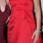 Showpo red fit and flare satin dress Photo 0