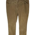 Theory Pants Womens 12 Tan Gold Corduroy Slim Straight High Rise Modern Classic Photo 0
