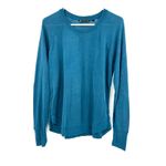 Athleta Size Medium Blue Long Sleeve Shirt Top Blouse Soft Modal Blend Athletic Photo 0